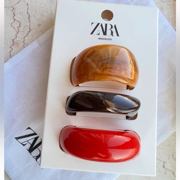 ZARA SET OF 3 RESIN BANGLE BRACELETS - Picture 1 of 5